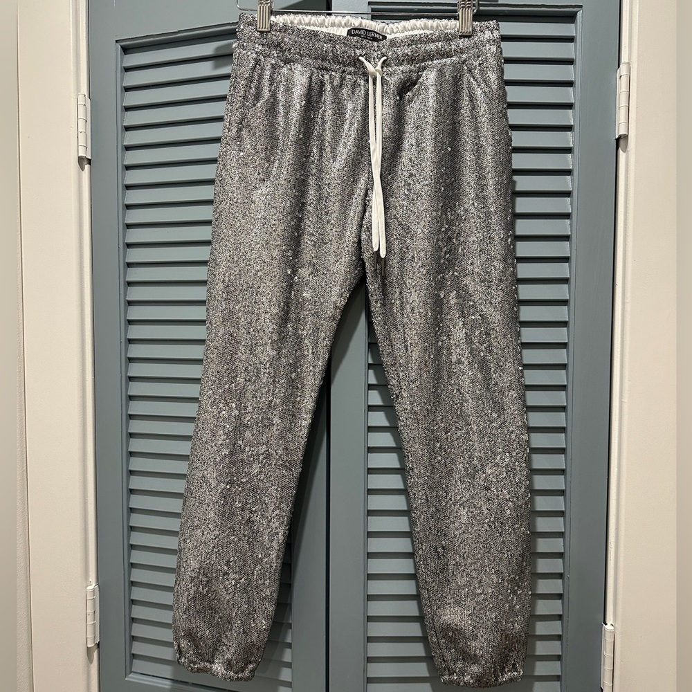 NWOT David Lerner Sequin Jogger Pants - Picture 3 of 4